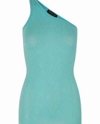 Rosemunde Organic One Shoulder Top Aqua Paradise