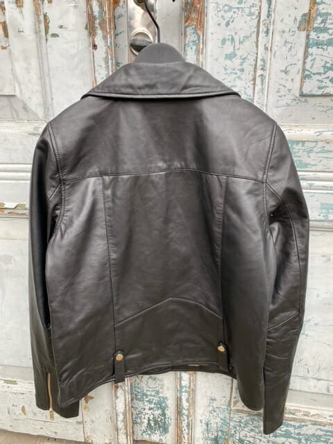 Notyz Biker Skindjakke Oversize Sort/Guld