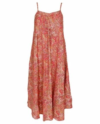 Black Colour Vea Strop Kjole Coral Tropical