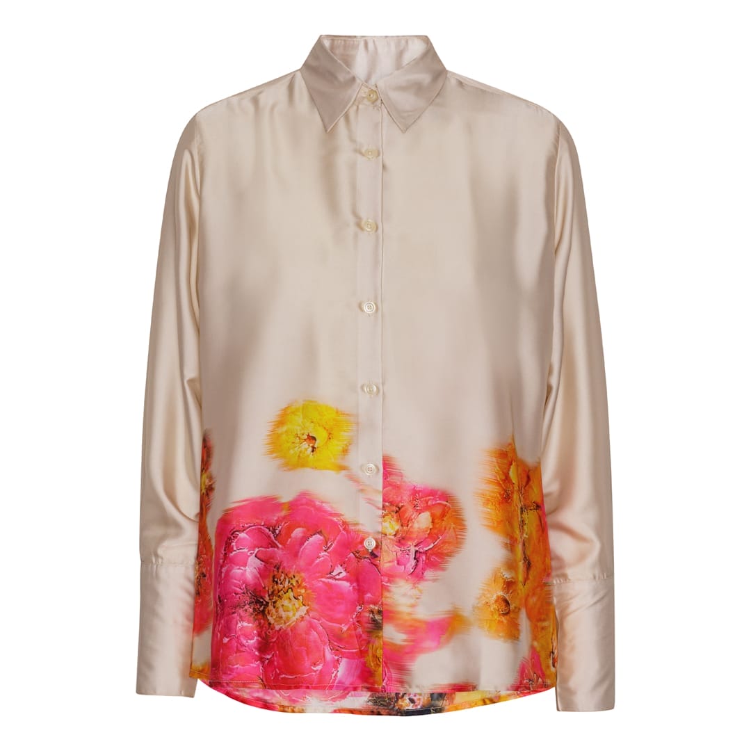 Karmamia_Joseph_Skjorte_Sand_Blomstret_Multifarve_Butik_Friis
