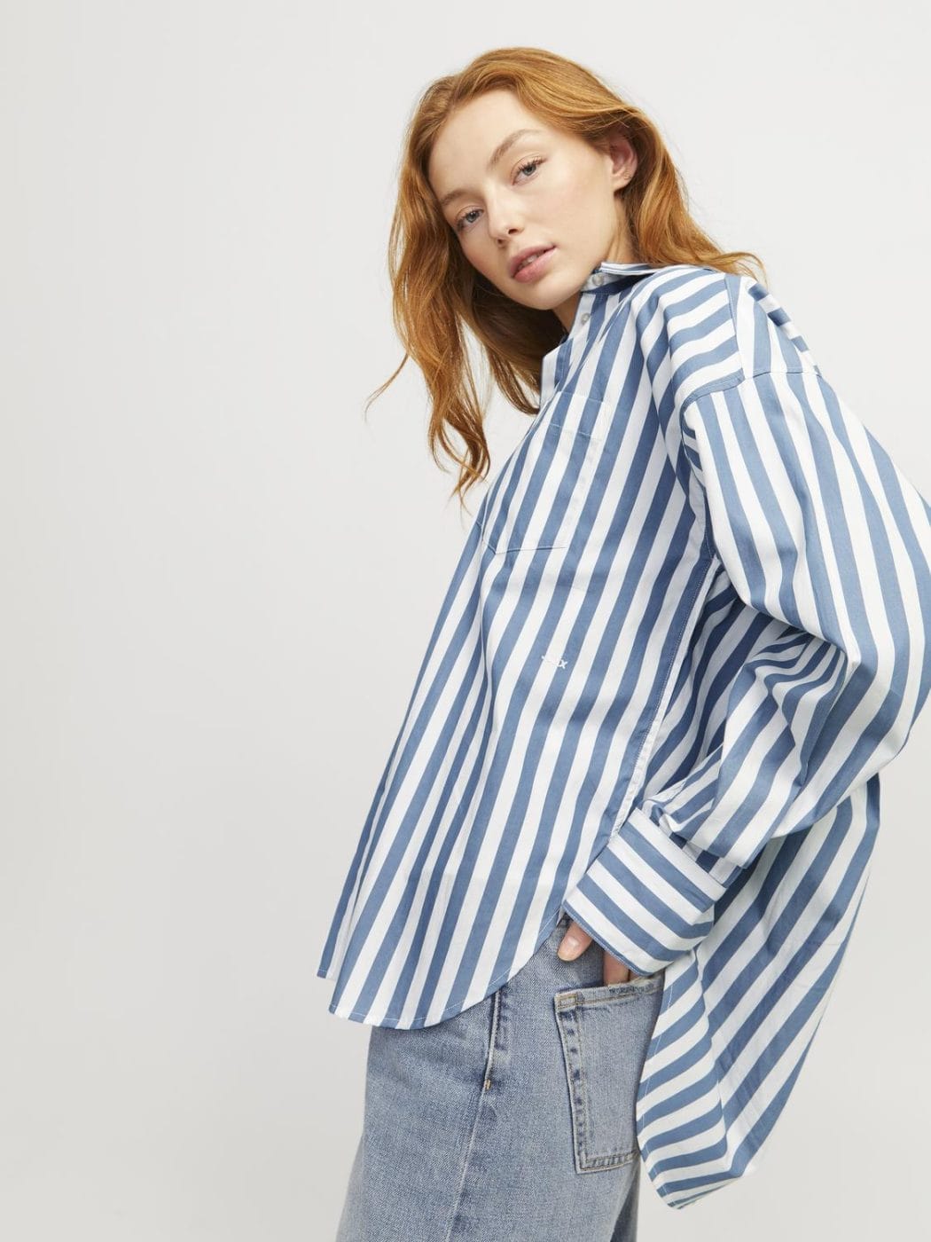 JJXX Jamie Relaxed Poplin Skjorte Coronet Blue