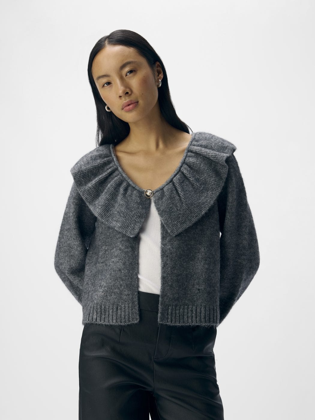 Object_Denisi_Strik_Cardigan_Grey_Melange_Grå_23047269_Butik_Friis1