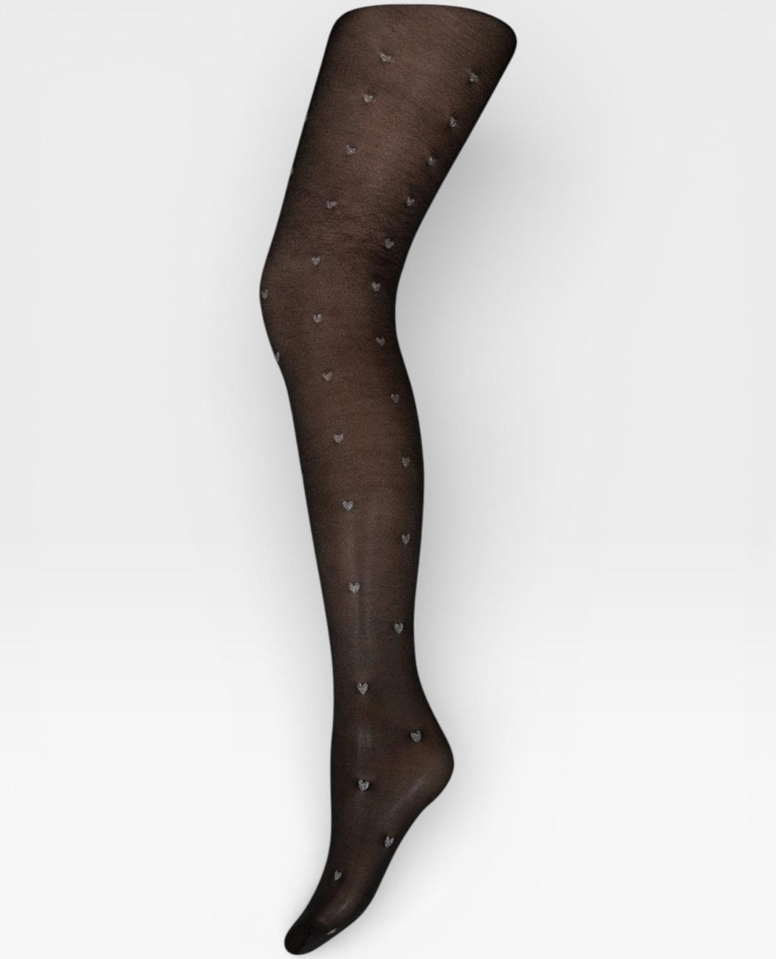 Hype The Detail Strømpebukser Sort M. Sølv Hjerter 30 Den.