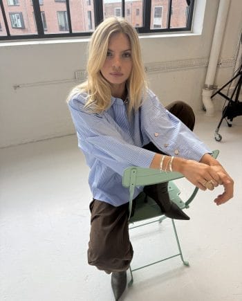 Continue Klara Stripe Blue Bluse Blue Stripe