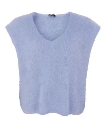 Black Colour Bjoerk Strik Vest Light Blue