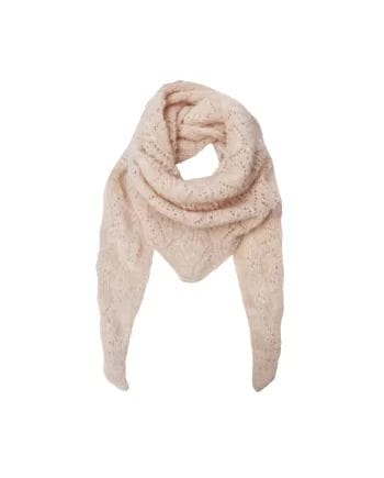 Black Colour Dell Needledrop Mini Strik Tørklæde Warm Sand