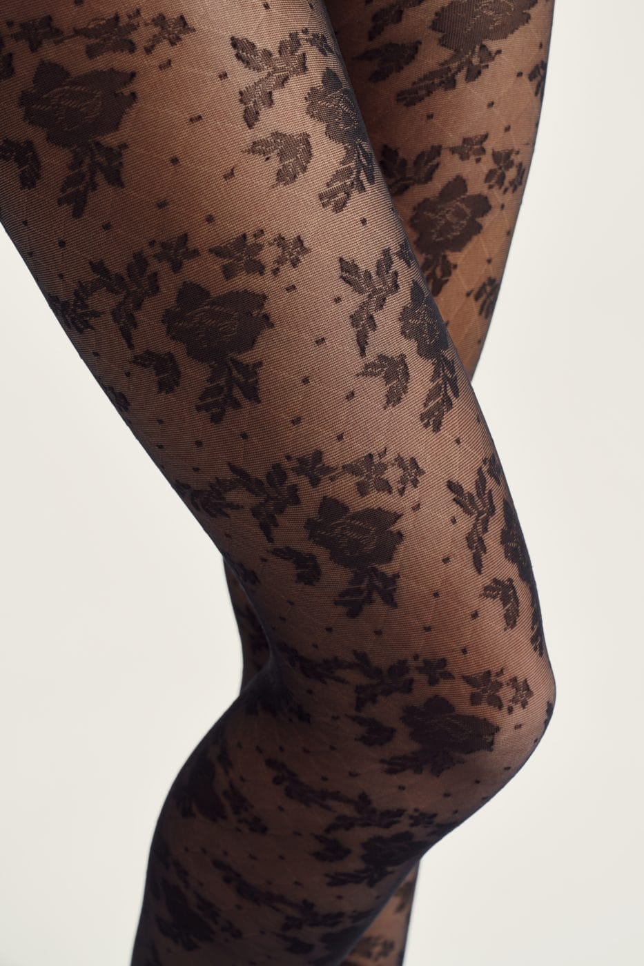 Hype The Detail Net Strømpebukser Sort M. Blomster 20 Den.