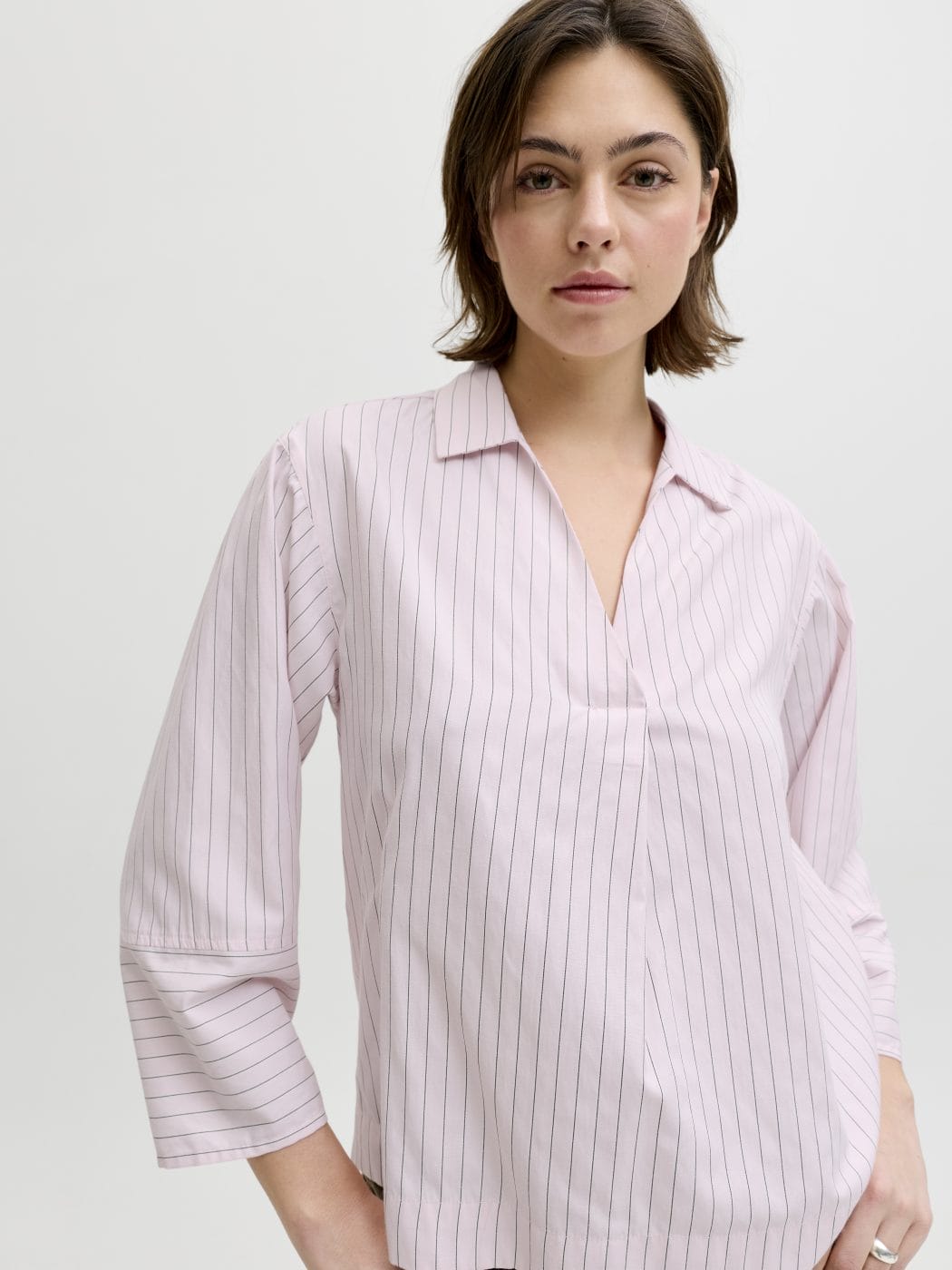 JJXX Caro Poplin Bluse Pink Lady/ Seal Brown