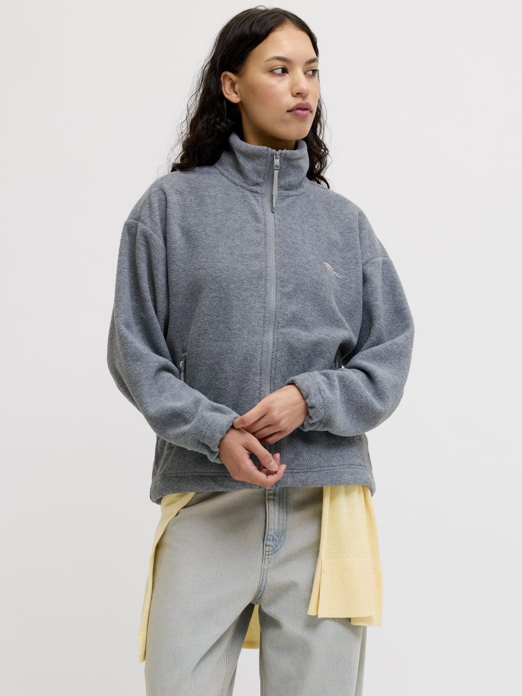 JJXX Freya Fleece Jakke Medium Grey Melange