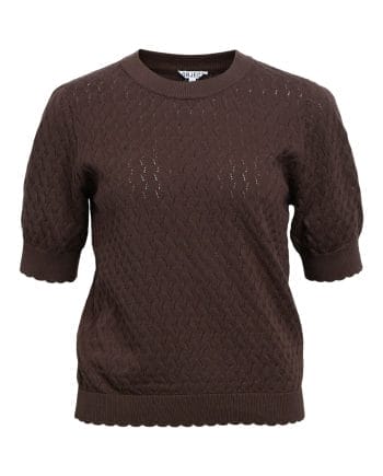 Object Flauny Strik Top Seal Brown