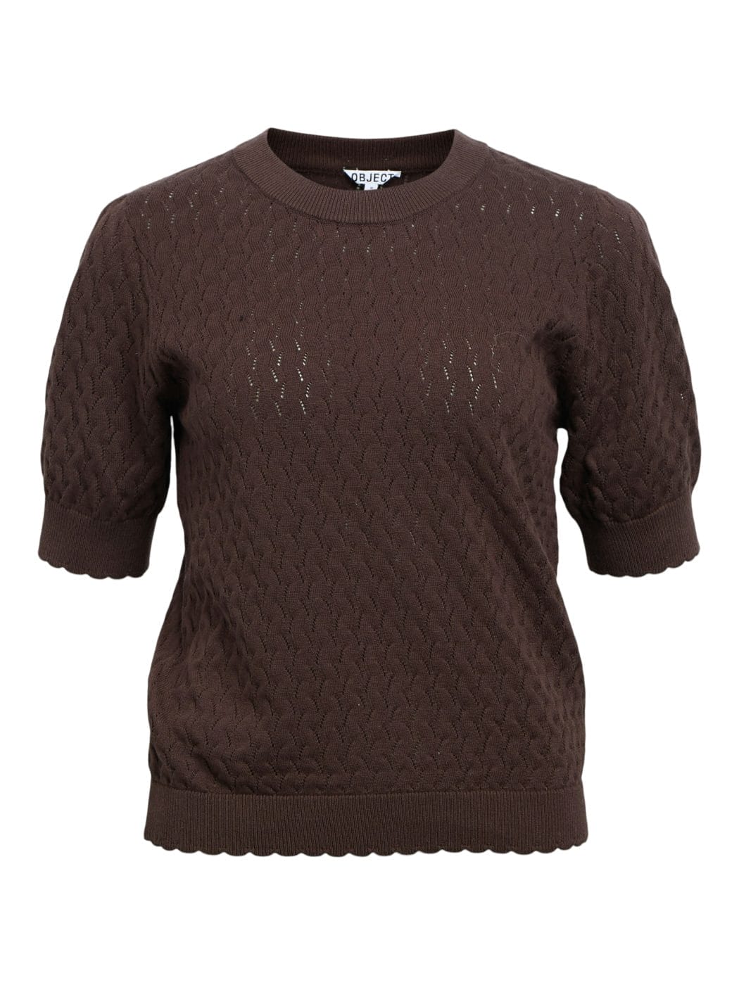 Object Flauny Strik Top Seal Brown