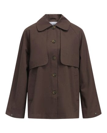 Object Paula Trench Jacket Seal Brown