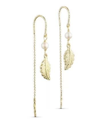 Pure By Nat Linn kæde øreringe - 24K guldbelagt