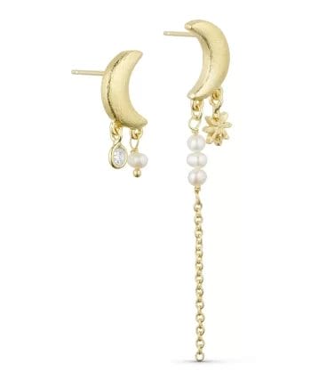 Pure By Nat Øreringe Noelle Uens Øreringe - 24K Guldbelagt