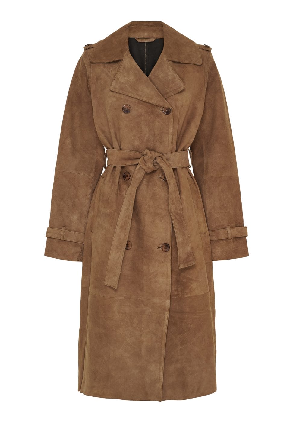 BTF-CPH Gretta Suede Trenchcoat Nude Brown