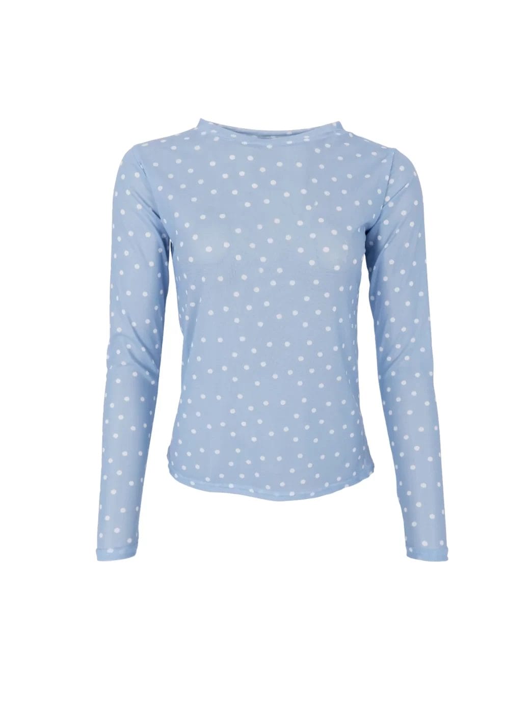 Black Colour Annie Mesh Bluse Light Blue Dot