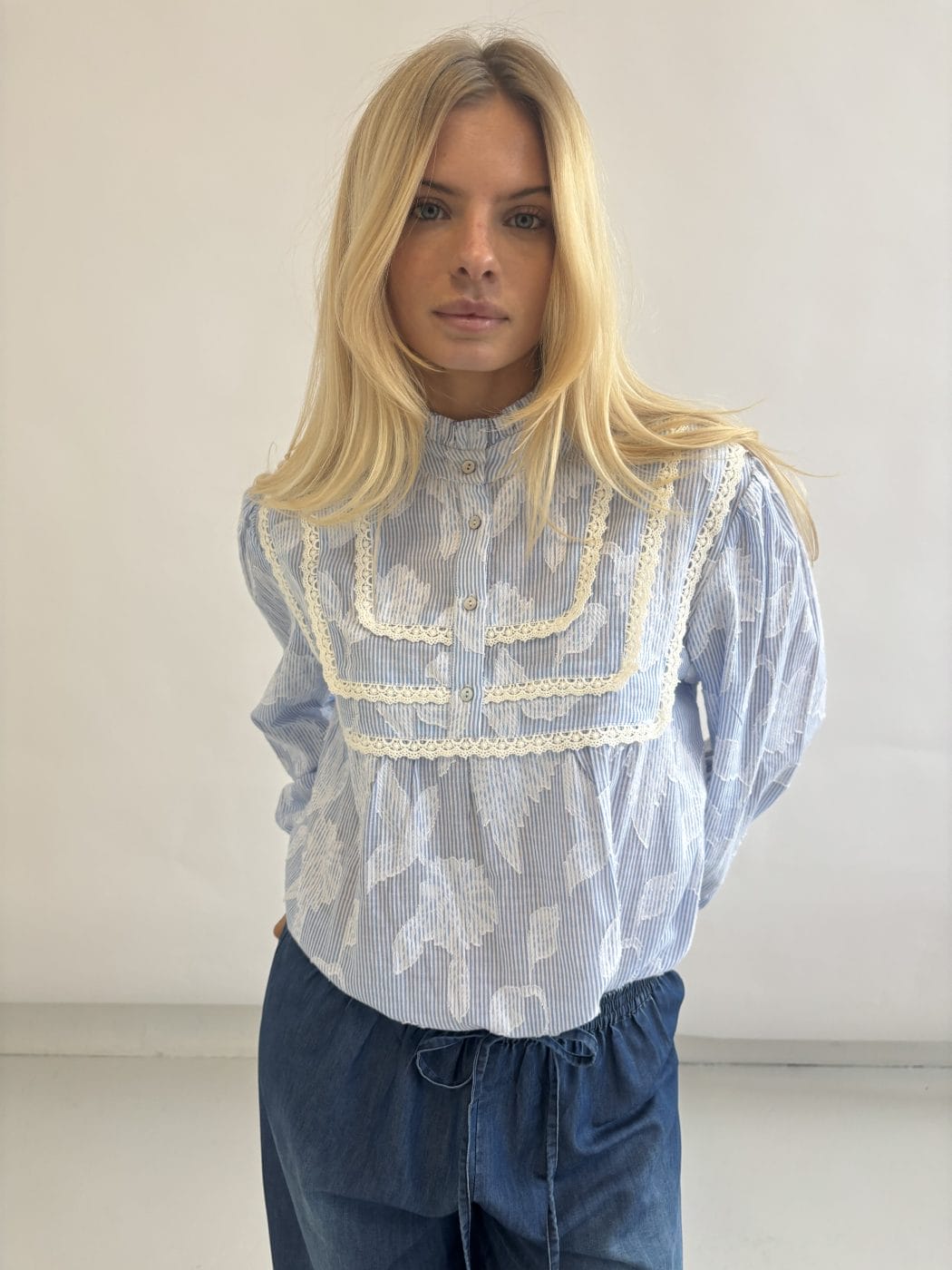 Continue Isabella Bluse Blue Stripe