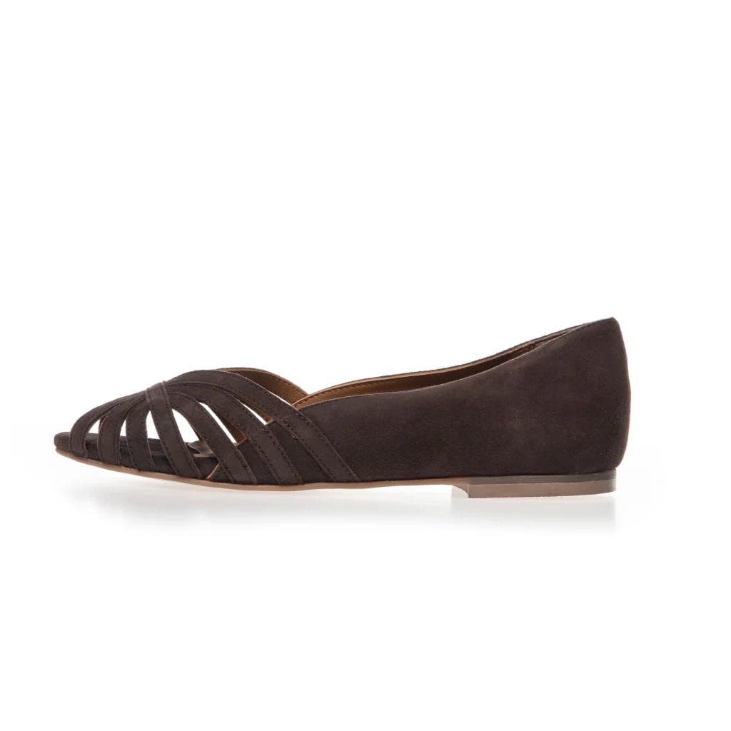 Copenhagen Shoes 'Passionate Suede' Ballerina Dark Brown