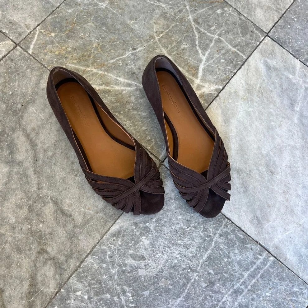Copenhagen Shoes 'Passionate Suede' Ballerina Dark Brown