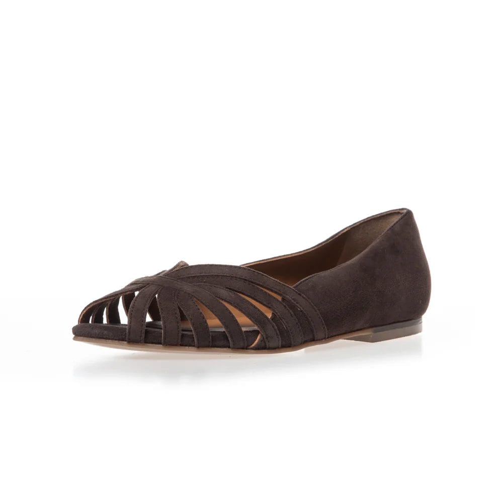 Copenhagen Shoes 'Passionate Suede' Ballerina Dark Brown