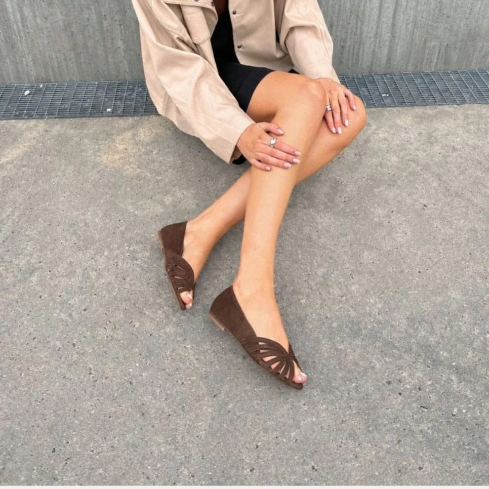 Copenhagen Shoes 'Passionate Suede' Ballerina Dark Brown