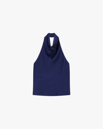 Imperial Halter Neck Top M. Draperet Hals Blu