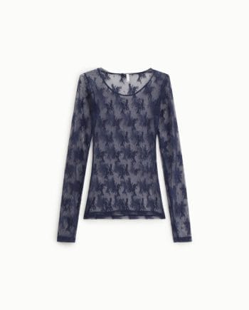 Imperial Mesh Bluse Blu