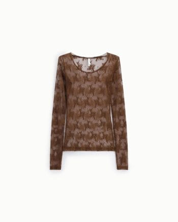 Imperial Mesh Bluse Cacao