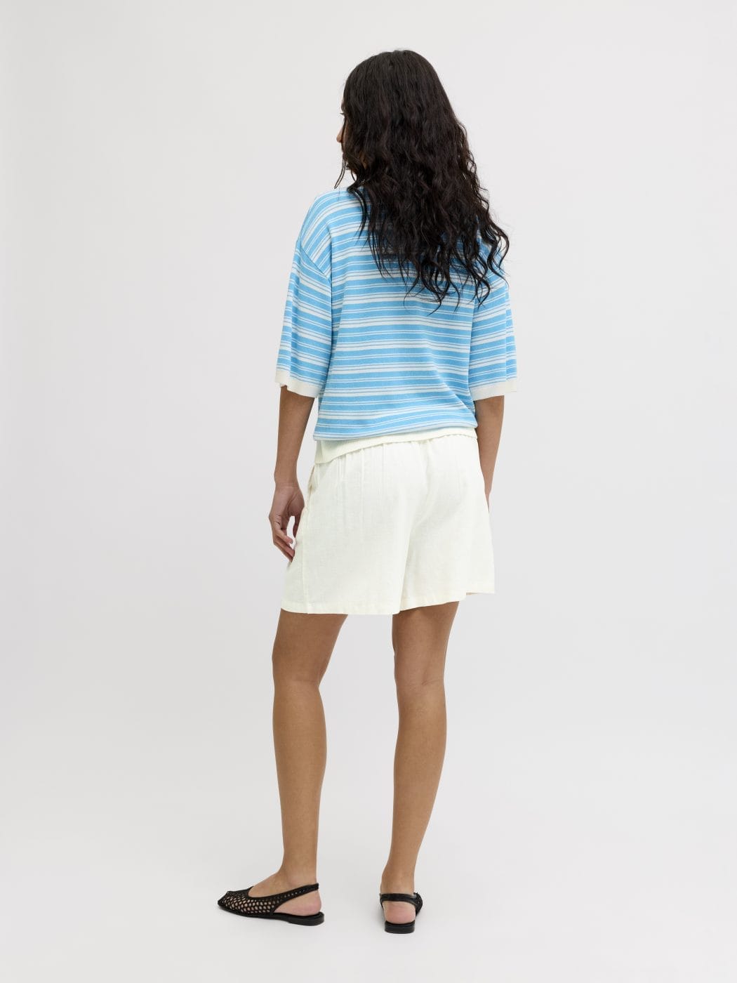JJXX Almira Hør Shorts Blanc de Blanco
