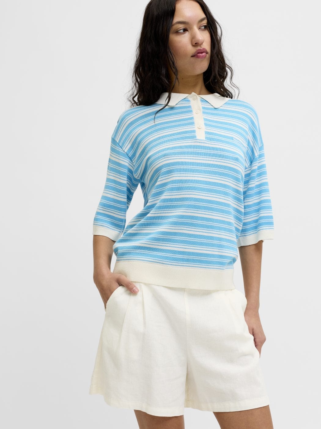 JJXX Almira Hør Shorts Blanc de Blanco