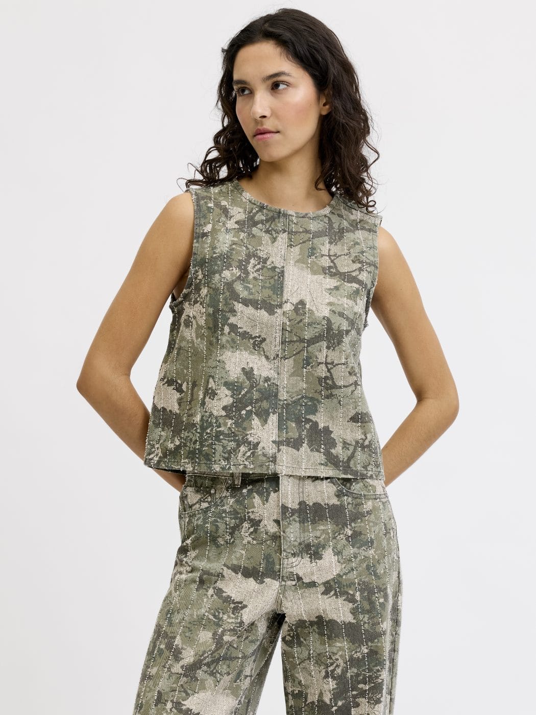 JJXX Mabel Sille Top Dusky Green/Forrest