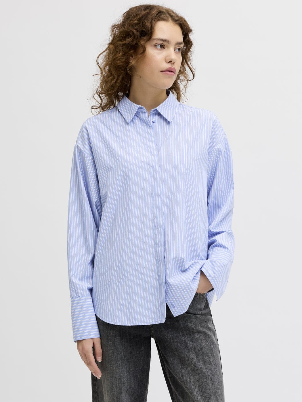 JJXX Caro Poplin Hydrangea/Stripes Skjorte