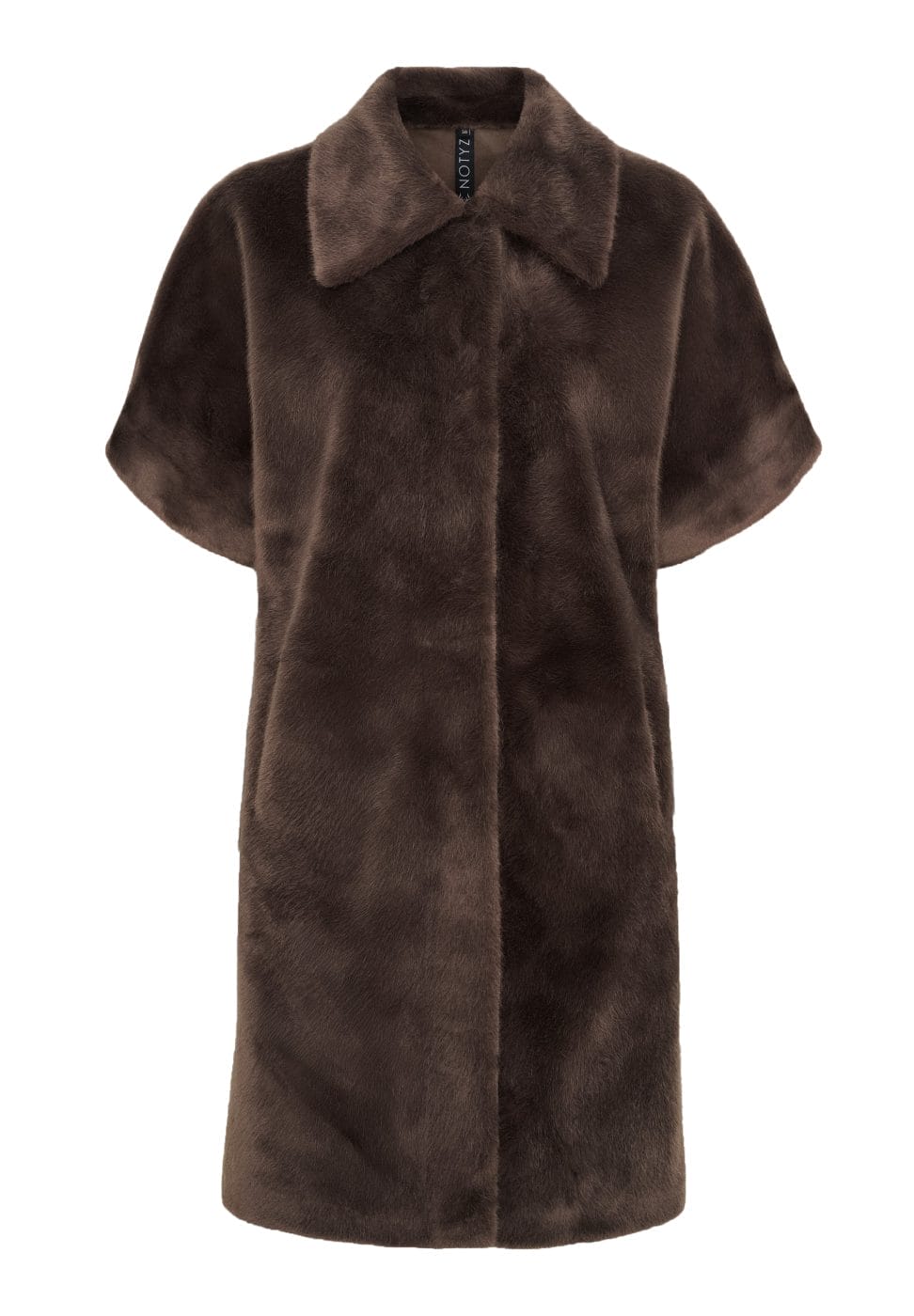 Notyz Faux Fur Lang Jakke Dark Brown