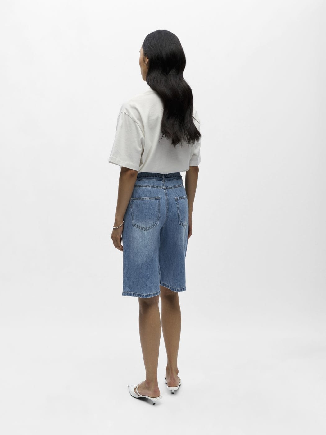 Object Rosie Denim Long Shorts Light Blue Denim