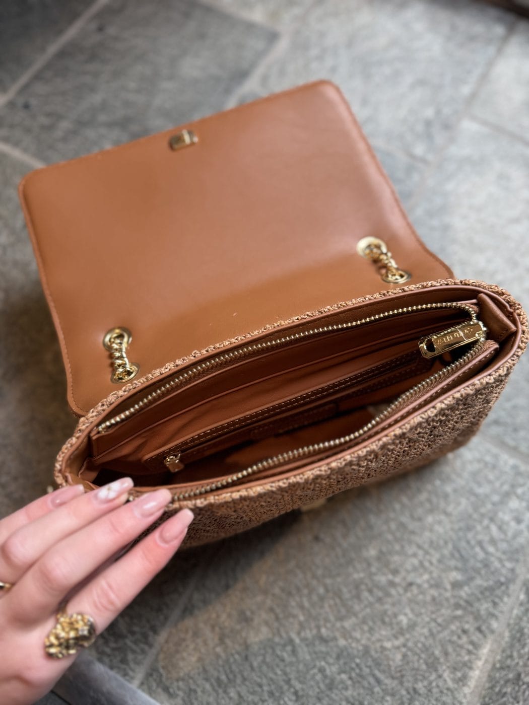 Valentino 'Ocarina' Summer Flap Bag Cuoio