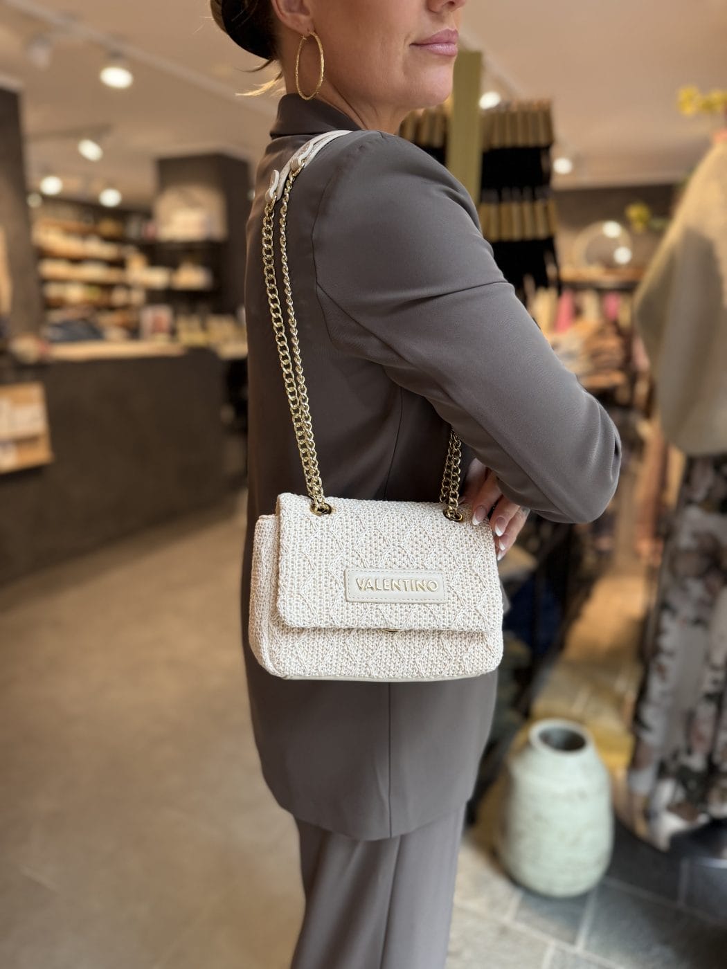 Valentino 'Ocarina' Summer Flap Bag Ecru