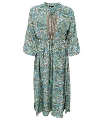 Black Colour Luna Raglan Dress Sea Green