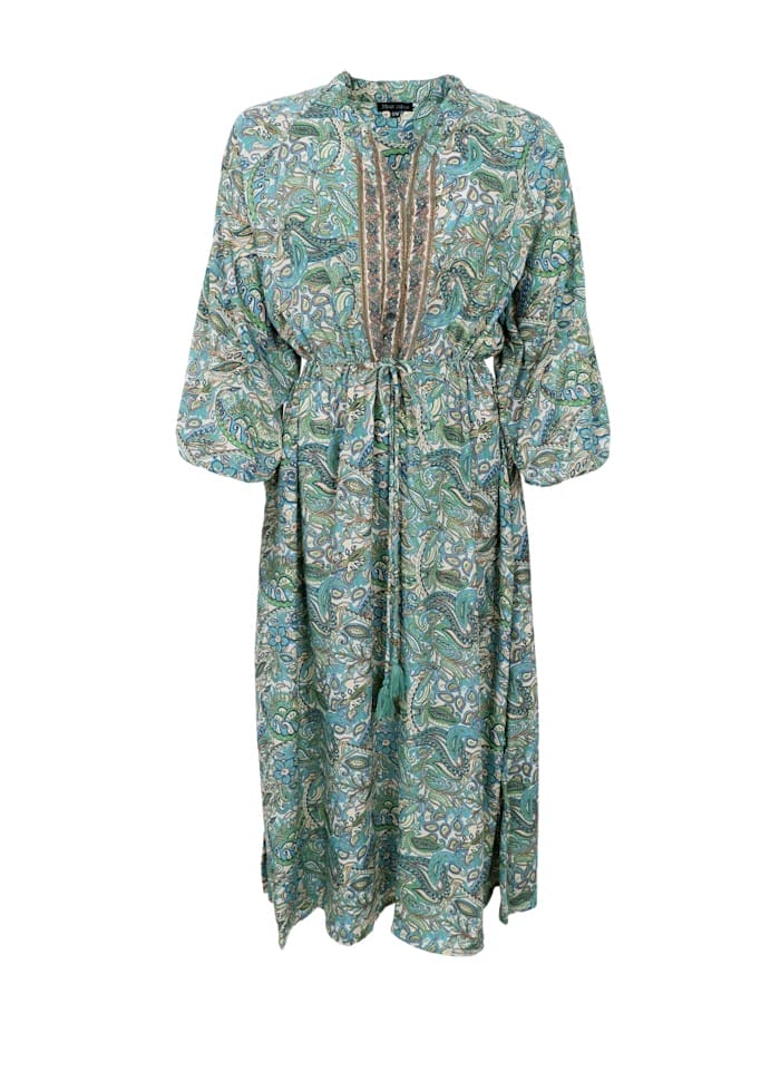 Black Colour Luna Raglan Dress Sea Green