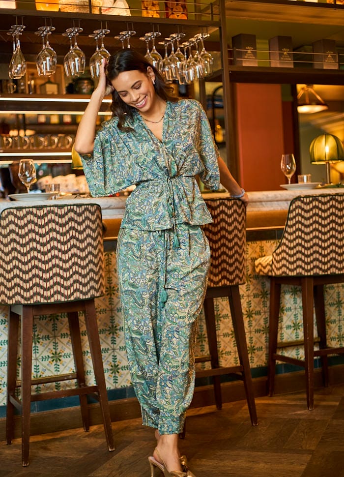 Black Colour Luna Barrel Bukser Sea Grass