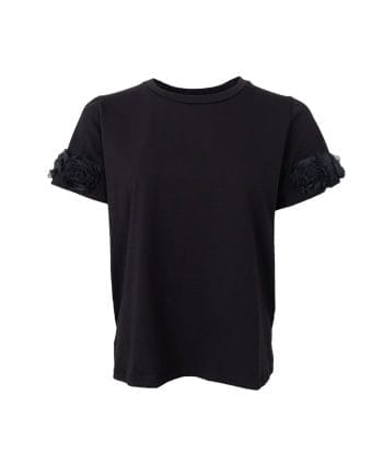 Black Colour May Flowerpatch Tee Bluse Sort