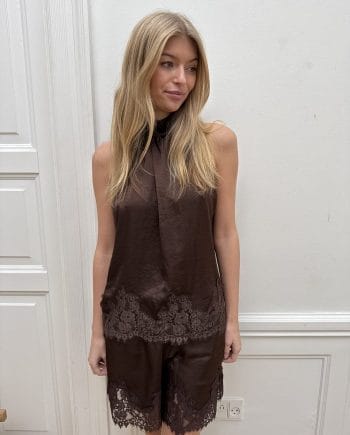 Continue Liva Satin Top M. Blonder Brun