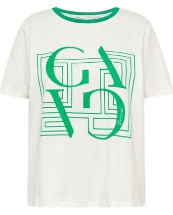 Gossia Bas T-Shirt Creme Diamond Green