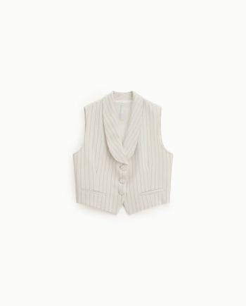 Imperial Vest M. Striber Hvid Panna