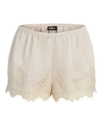 JJXX Vima Satin Lace Shorts Antique White