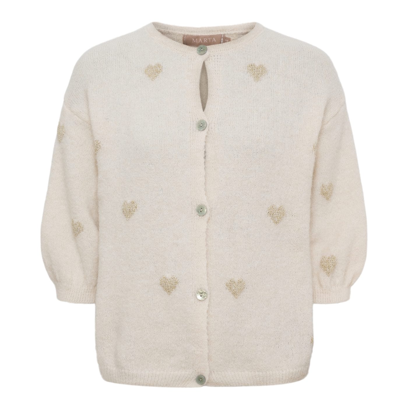 Marta Du Château Parisa Strik Beige M. Hjerter I Guld