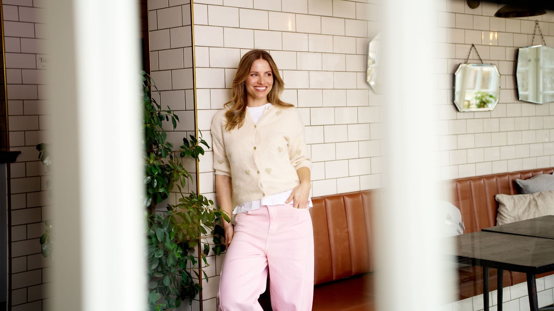 Marta Du Château Parisa Strik Beige M. Hjerter I Guld