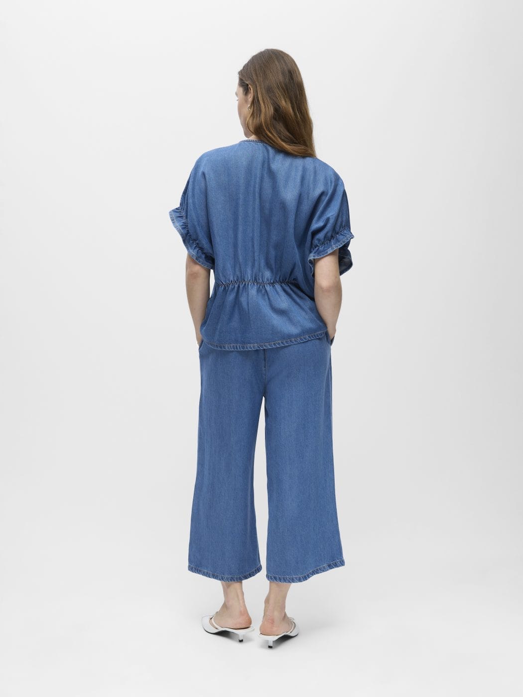 Object Frame V-Hals Top Medium Blue Denim