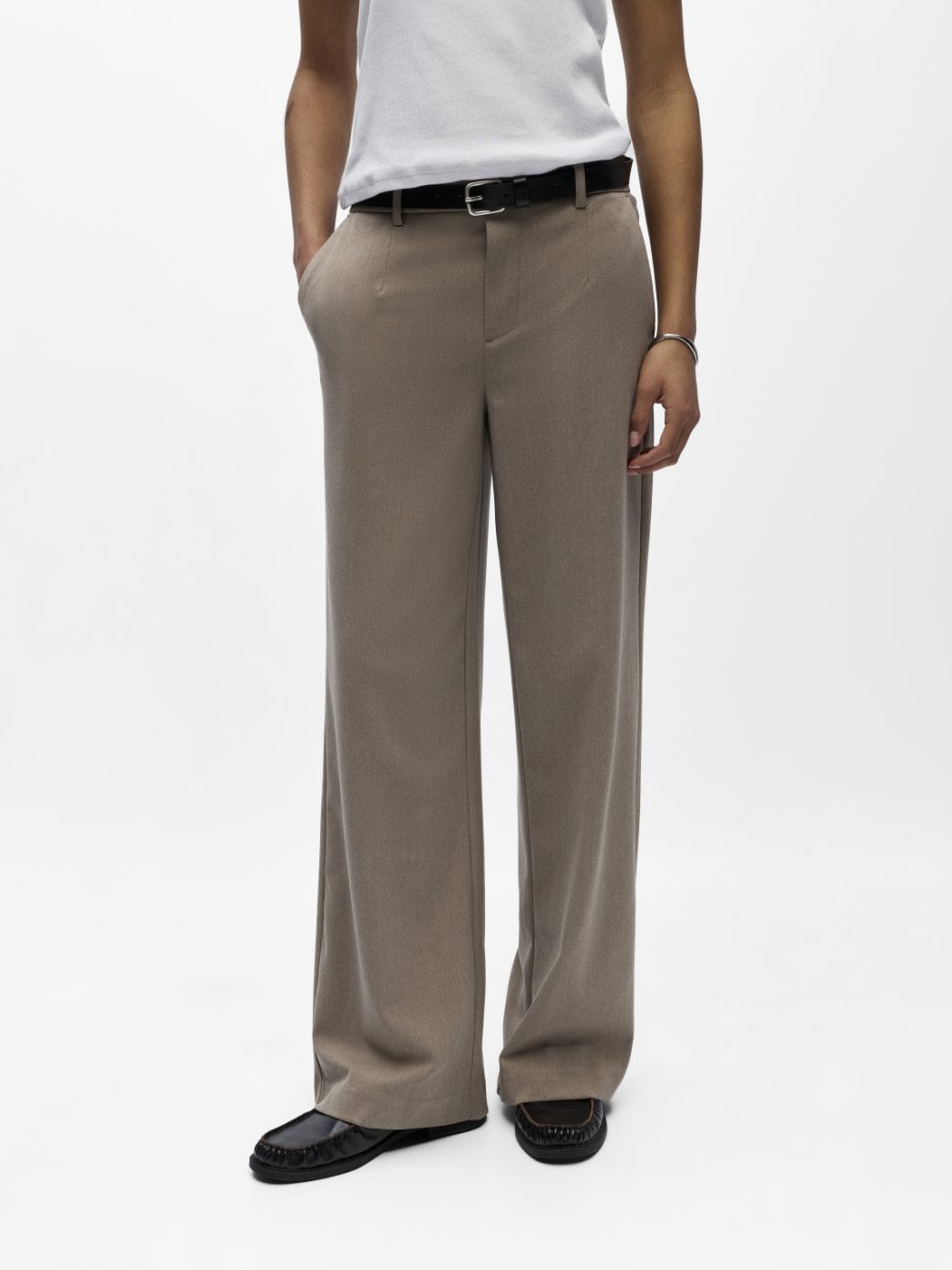 Object Lisa Wide Bukser Fossil/Melange