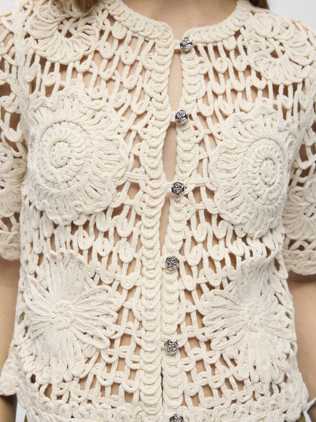 Object Minga Strik Cardigan Birch/Brown Stitch