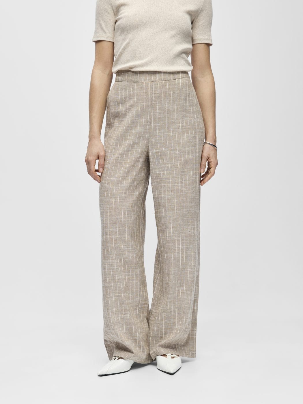 Object Paula Yui Wide Bukser Crockery/Cloud Dancer